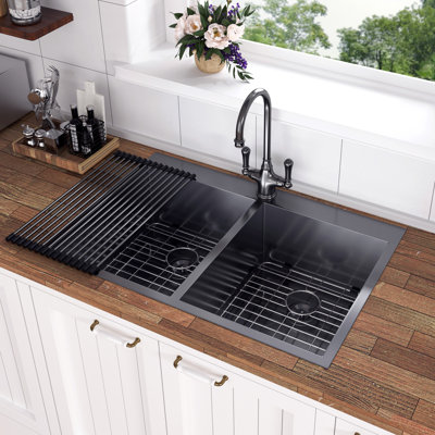 Drop-in Double Bowl Stainless Steel Kitchen Sink