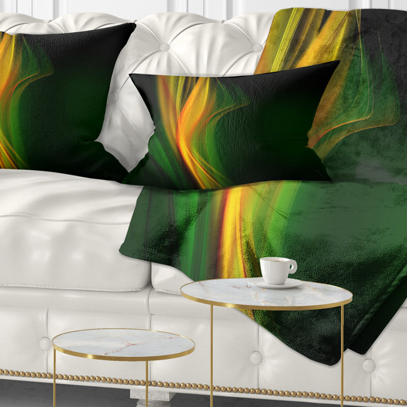 Coussin décoratif à imprimé abstrait vert et vert, Rectangulaire, 12 po x 20 po