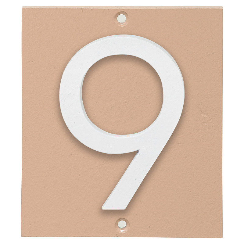 Plaque d’adresse murale sur 1 ligne flottante, Taupe, Blanc, Oui