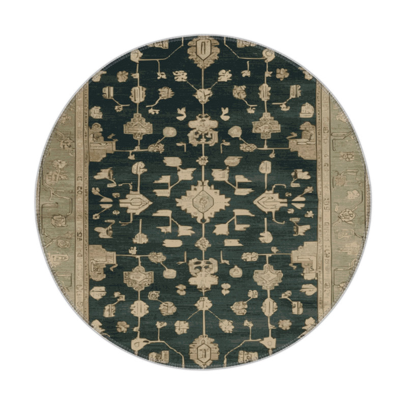 Tapis intérieur et extérieur brun Overdyed, Rond 5 pi