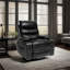 Fauteuil inclinable électrique à finition brune avec siège de 21 pouces de largeur et massage en huit points pour le salon