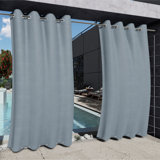 Abba Windproof Top & Bottom Grommet Outdoor Curtain Single Panel