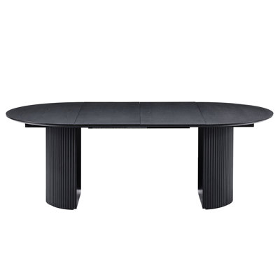 Modern Expandable Dining Desk, Black Solid Top, , Leisure For Home, Easy To Install, 86.74inch Extended Table, Top Kitchen & Bedroom, Assemble,