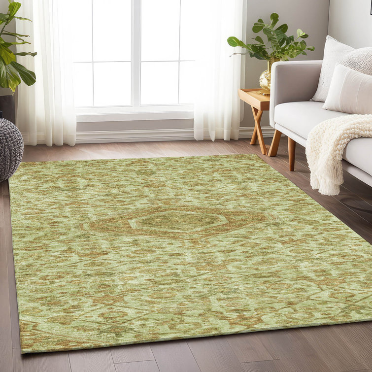 Machine Washable Indoor/Outdoor Claudian ACN1225 Sage Rug