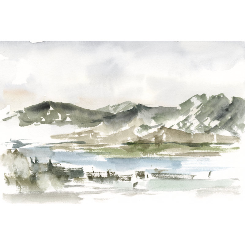 Étude de montagne enneigée II, H 12 po x l 18 po