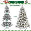 Arbre de Noël 5 pi en forme d'épouvantail avec 200 lumières DEL blanc chaud, 375 pointes de mémoire en PVC, structure à charnières et base en métal - arbre de Noël réaliste enneigé-1835412334