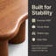 Table basse moderne de forme organique, table basse de salon avec pieds cylindriques, fabrication en MDF