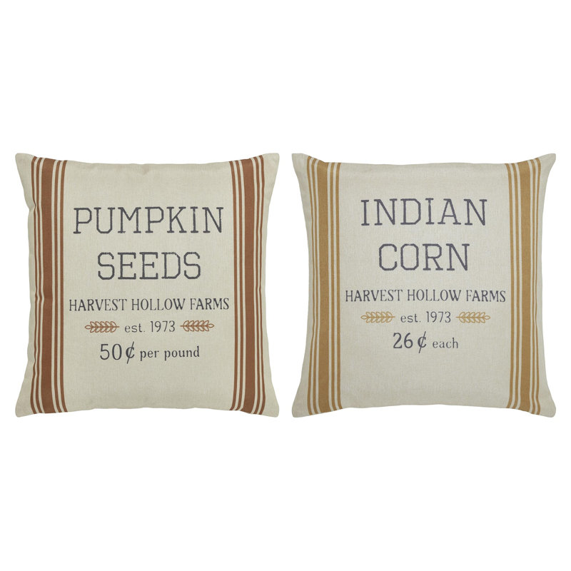 Ensemble de 2 housses de coussin Harvest Hollow 18 L x 18 W, Square 18"