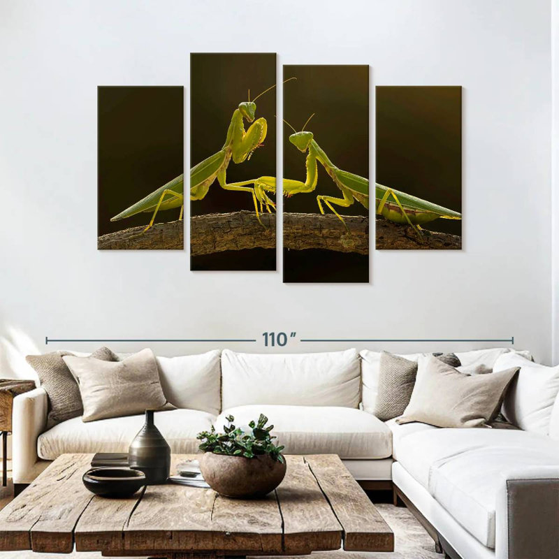 Praying Mantis Duo, 54" H x 84" W