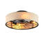 Ventilateur de plafond de 20 po en tissu de style campagnard sans pales avec télécommande pour salon, chambre à coucher, cuisine - ampoules non incluses