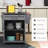 Kitchen Island Storage Trolley With Stainless Steel Counter, Drawer, Towel Rack, Spice Shelf In Gray Rolling Trolley, Countertop, Rack -