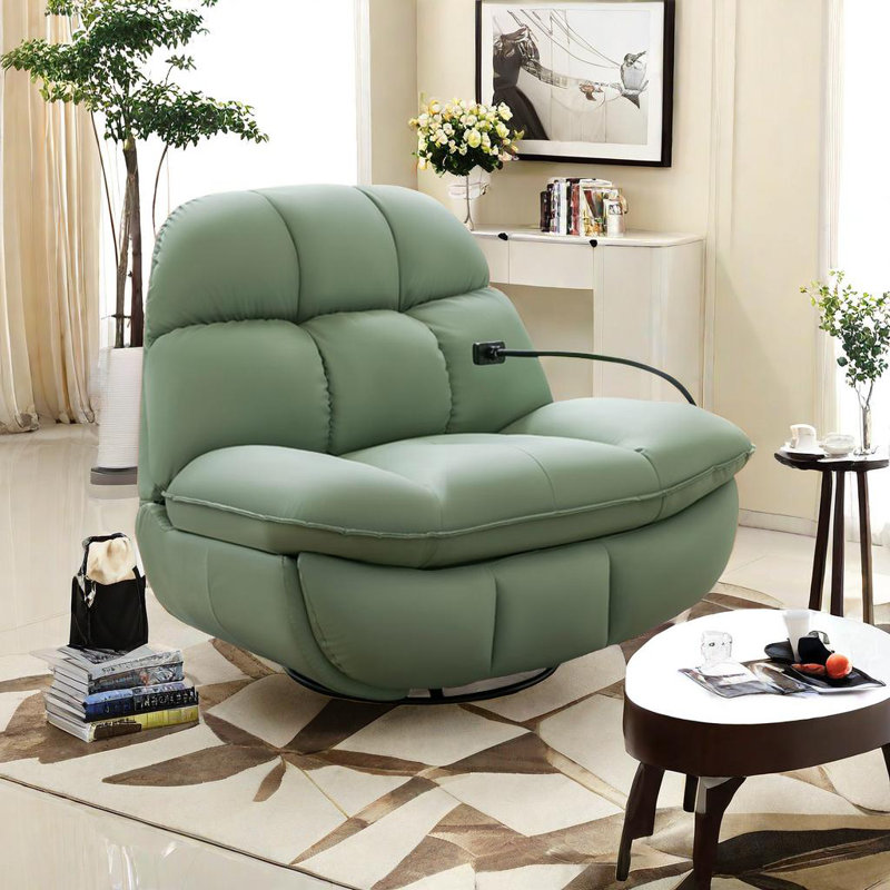 One-Click Recliner with Storage Arms, Green