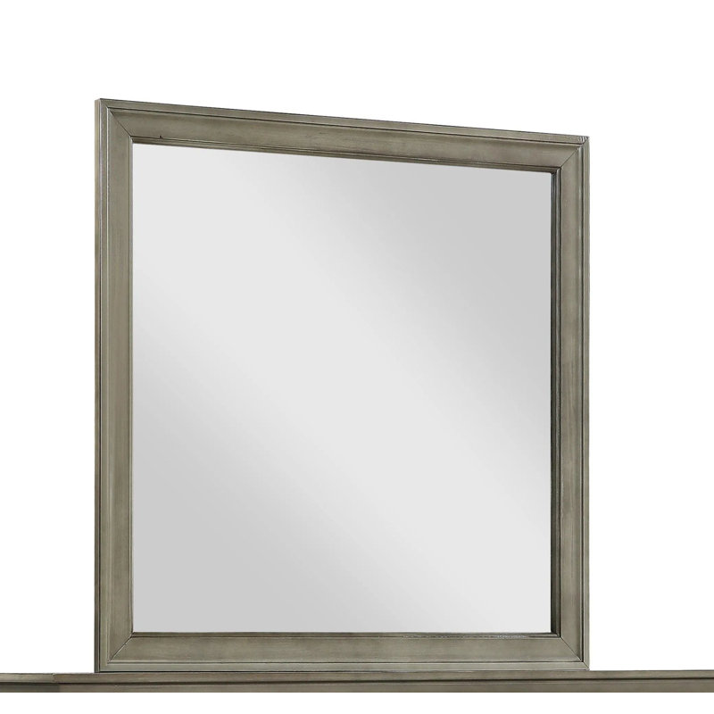 Miroir de chambre gris Louis Philip (miroir seulement), 35,4 po x 35,4 po, Gris