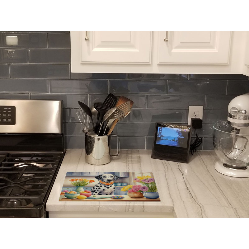 Decorating Easter Dalmatian Glass Cutting Board