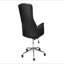 Chaise de bureau, pivotante, hauteur réglable, accoudoirs, ergonomique, travail, aspect cuir noir, métal chromé, contemporaine, moderne-133211232