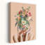 Floral Woman Portrait Delicate Dreamy Elegant Flower Nature Wall Art Print 1 Piece Wrapped Canvas Wall Art-1502418180