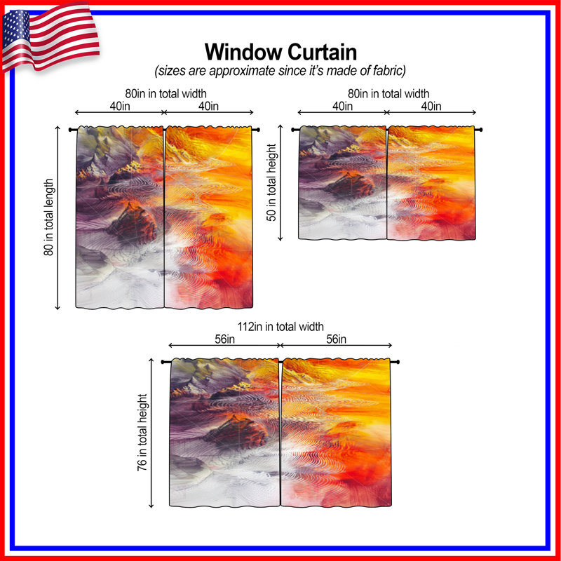 Rideaux abstraits abstraits et transparents - 2 panneaux, 20 po x 50 po - 2 panneaux, Transparent