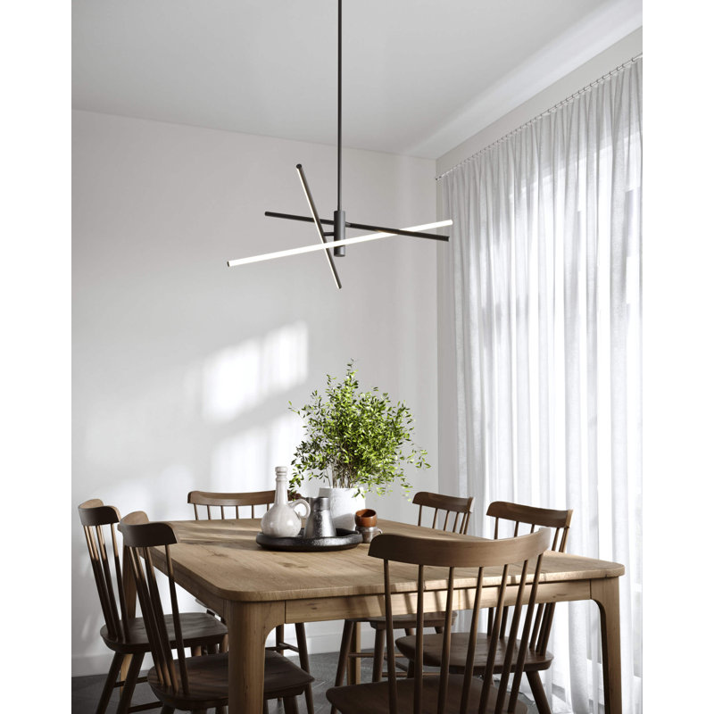 Lamaria 1 - Light Matte Black LED Kitchen Island Pendant