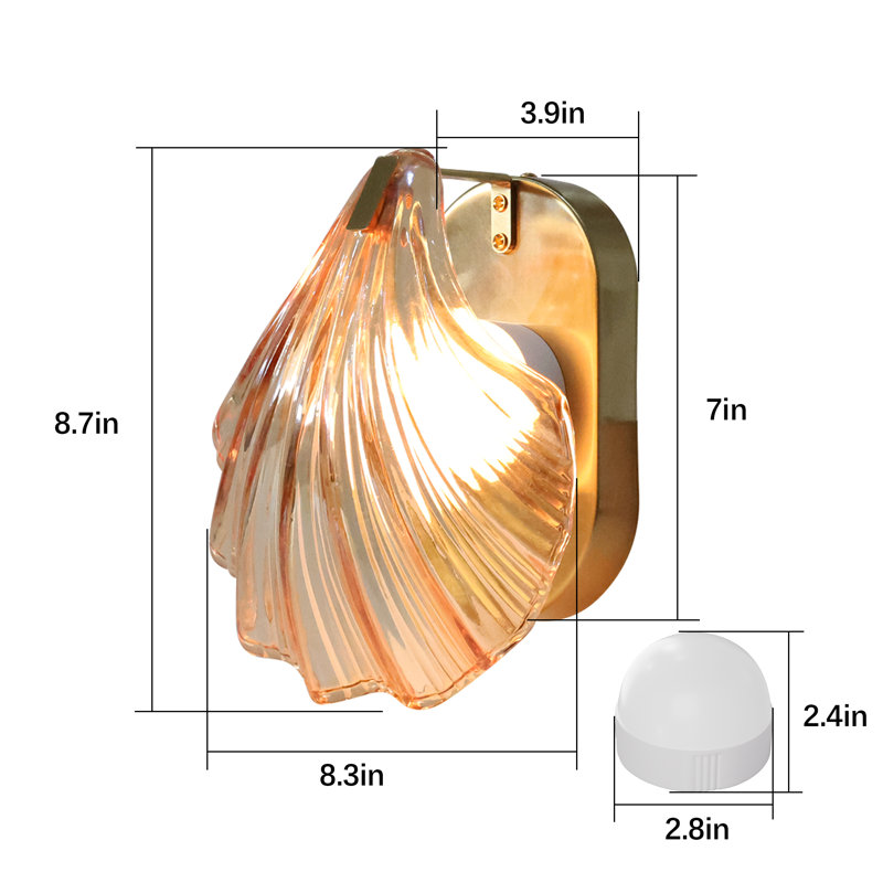 LED Shell Wall Light, Amber