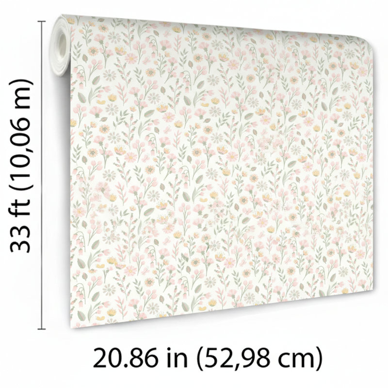 Papier peint Blush Meadow, Pastel