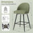 Swivel Bar Stools Set Of 3, Counter Height Bar Stools With Back & Metal Legs-Green-1874607204