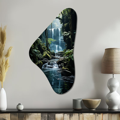 Cascade cachée Oasis I - Décoration murale irrégulière en forme de Boomerang en cascade