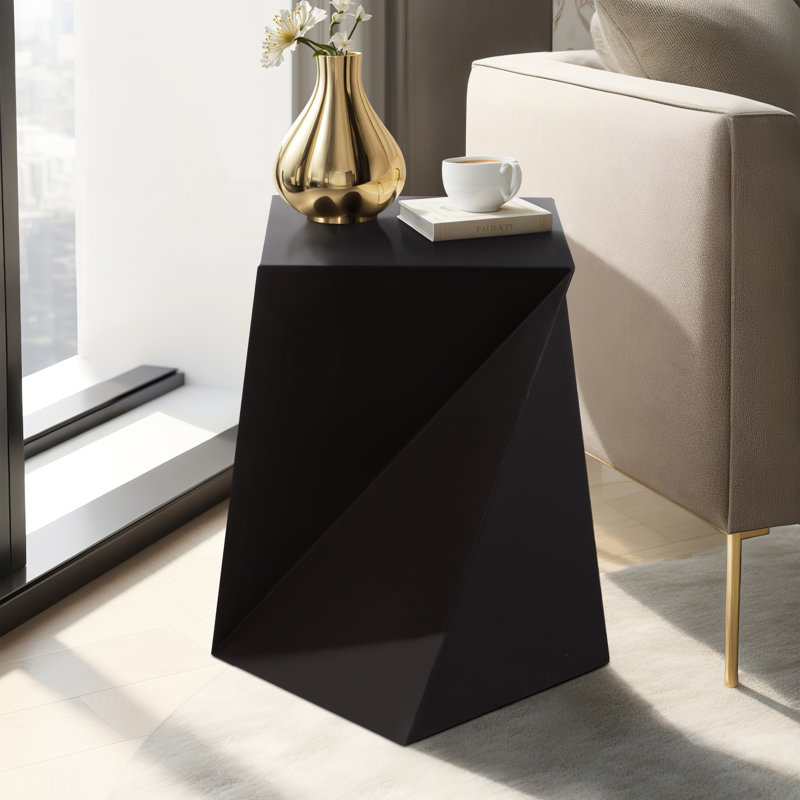 Table d'appoint en métal Modern Modern, Noir