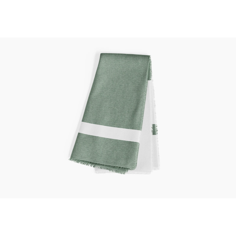 Bug Shield Outdoor Throw Blanket, 60" W x 80" L, Forest Green Colorblock Striped