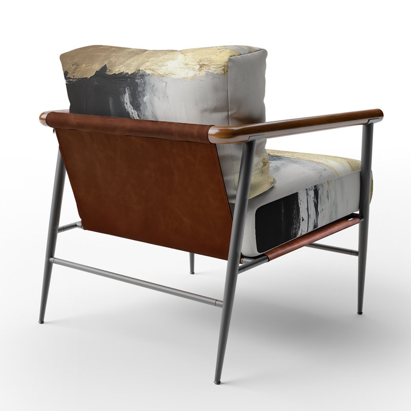 Fauteuil d'appoint rembourré horizontal, Noir