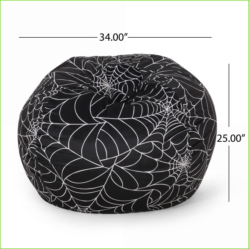 Fauteuil à billes 3 pi en toile d'araignée | Noir blanc | Rond