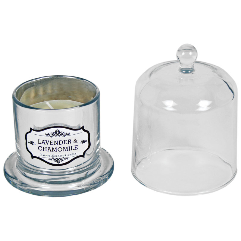 Lavender & Chamomile Scented Jar Candle with Glass Holder, 11.5" H x 8.5" W x 8.5" D