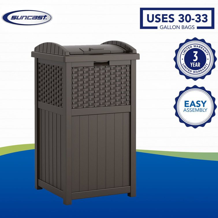 Suncast 33 Gallons Swing Top Trash Can