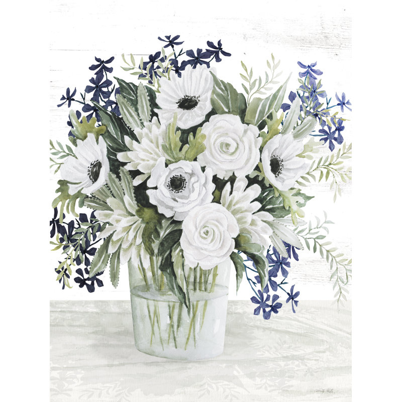 Une touche de bleu sur toile par Cindy Jacobs, H 36 po x l 24 po x P 1,25 po
