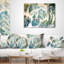 Coussin décoratif à imprimé floral bleu paysage chinois
