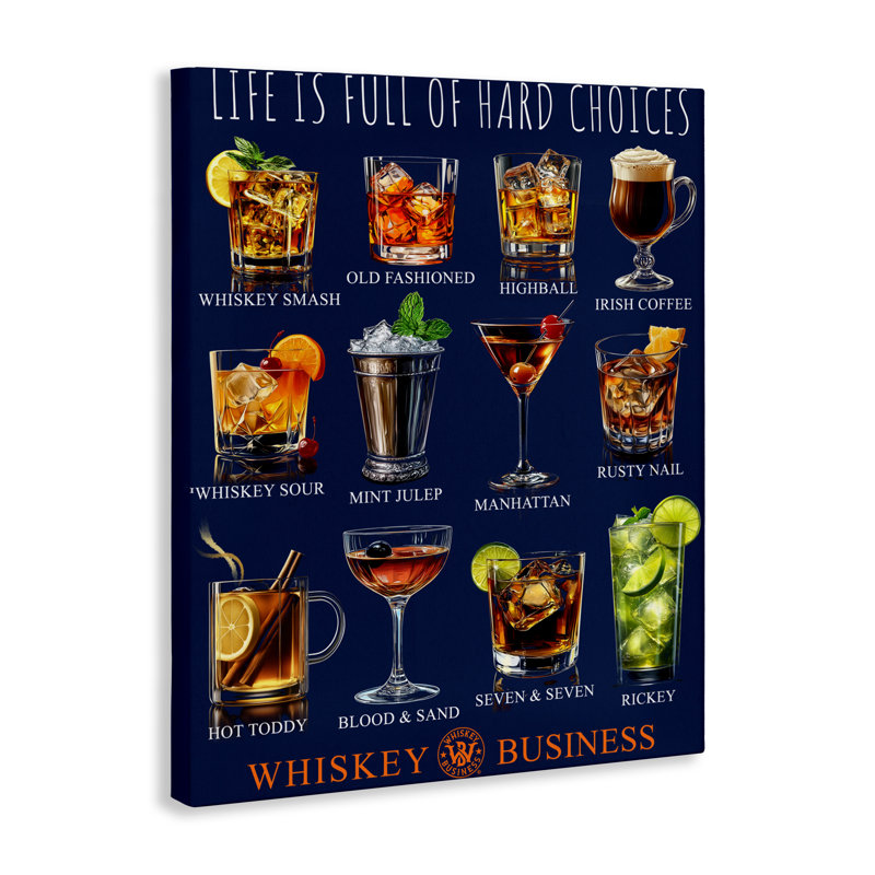 Toile Whiskey Hard Choice, conception de Jim Baldwin, H 20 po x l 16 po