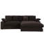 Chaise mystique en velours côtelé chocolat foncé avec 6 coussins douillets et texture douce réversible avec coussins décoratifs spacieux