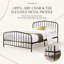 Lit plateforme en fer forgé victorien Padilla avec tête de lit à arc, lattes métalliques robustes-1919579635
