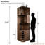 Meuble-bar de coin avec rangement pour bouteilles de vin, 185 cm (H) x 51 cm (L).-187771620