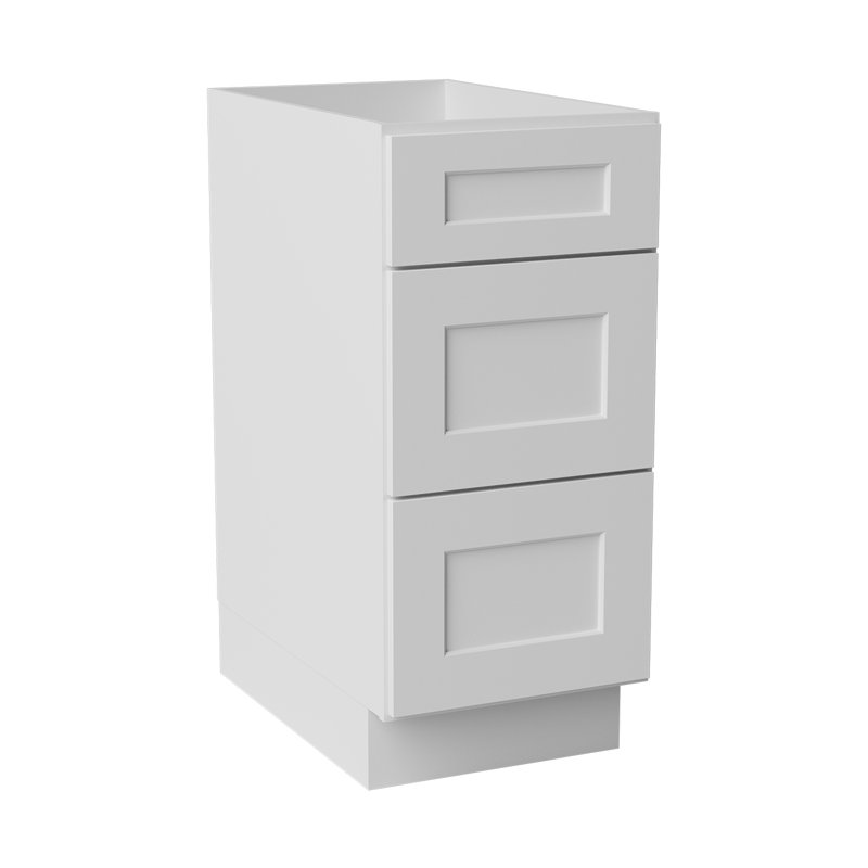 Armoire de cuisine en bois massif prête à assembler, 15", Blanc