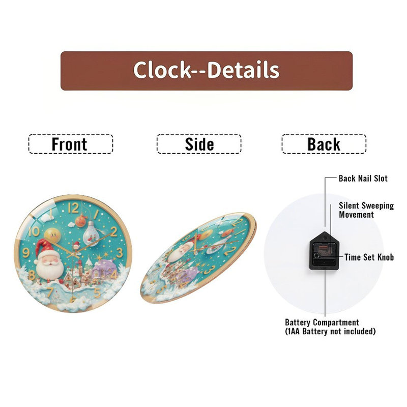 Horloge de Noël avec horloge murale de Noël