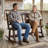 Carbonized Wooden Porch Rocker – Durable Double Outdoor Rocking Chair With Ergonomic Seat For Backyard Relaxation