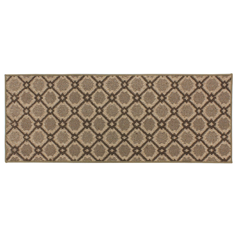 Florance Non-Slip Geometric Doormat, Brown, 0.5cm H x 120cm W x 80cm L