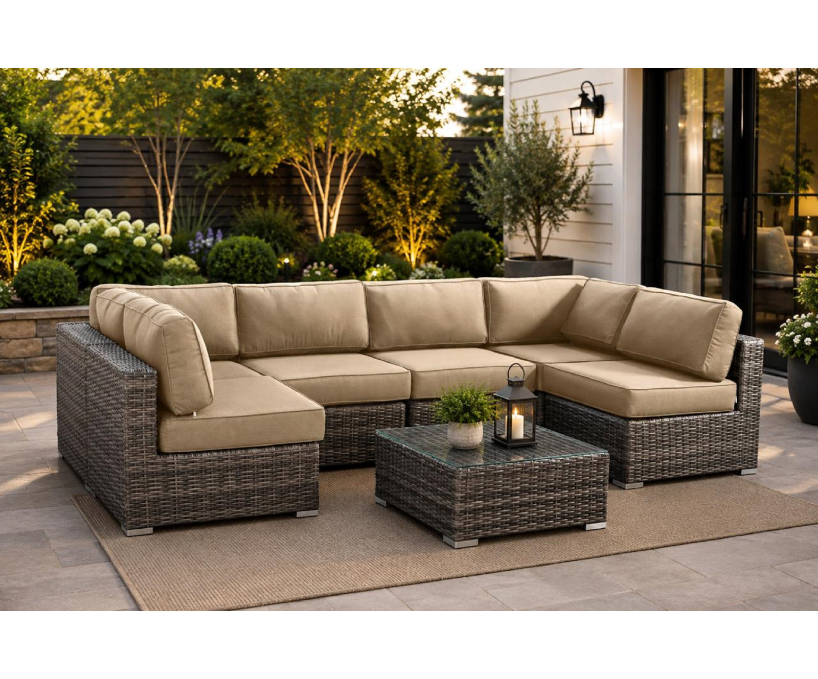 Tonioni 4-Person Sunbrella® Patio Seating Group, Heather Beige Sunbrella®