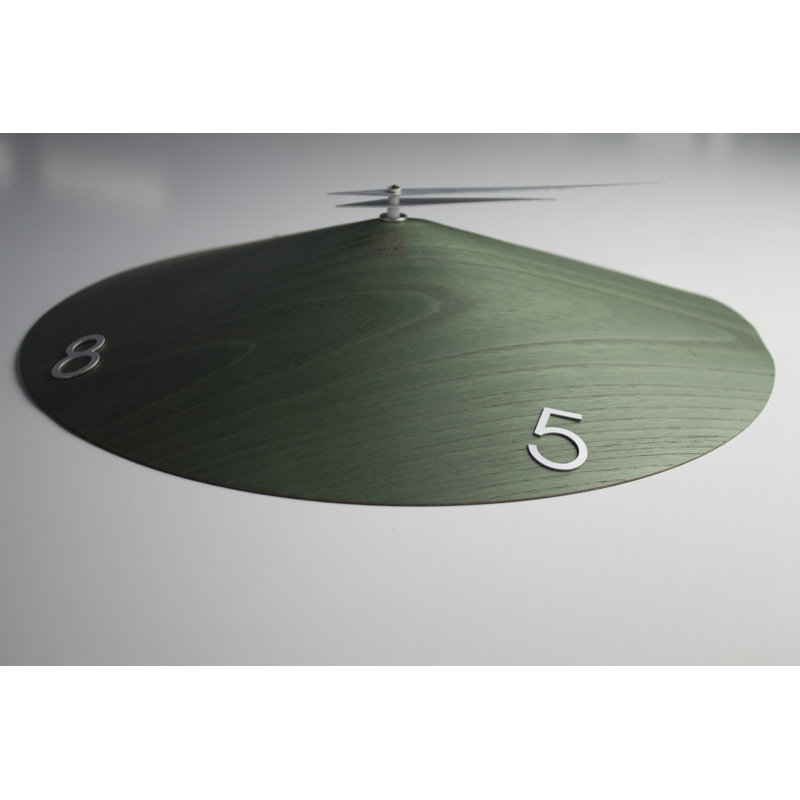 Wood Wall Clock, Dark Green