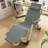 Folding Textile Patio Lounger, Outdoor Adjustable And Reclining Sun Lounger With Pillow And Saddle Bag