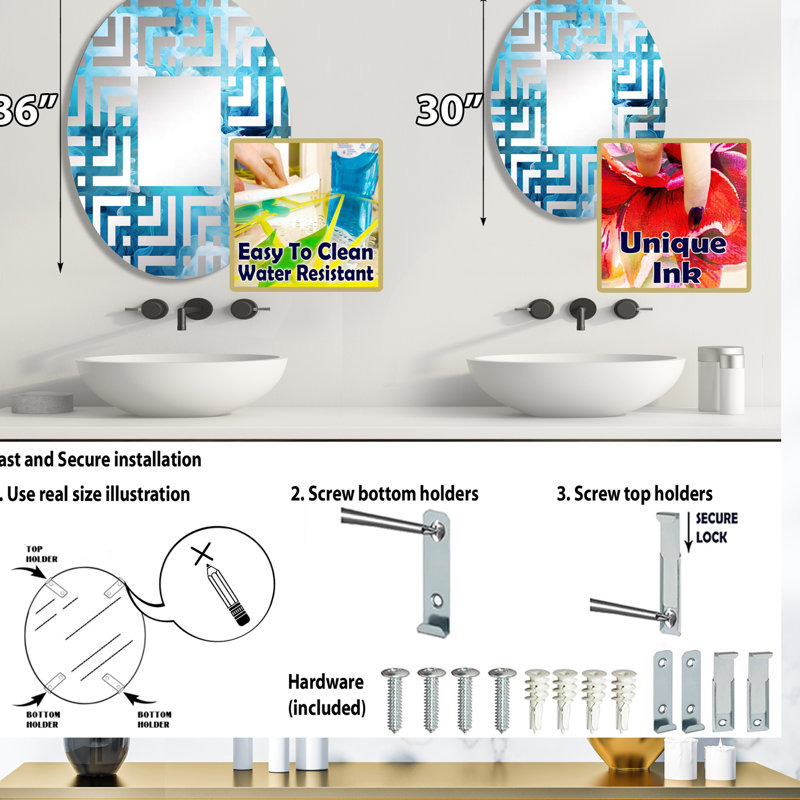 Miroir mural oval, 29,5 po x 19,6 po