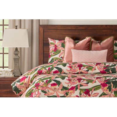 Pink Orchid Print Duvet Cover & Insert Set