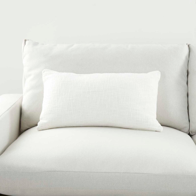 Ruzmira Rectangular Cotton Pillow Cover & Insert, White