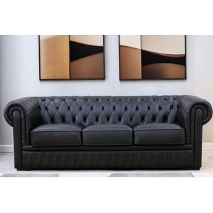 Elegant Designed Curvy Back Support Luxurious Leather Sofa Set