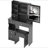 29.2" Small Size Left Drawer Desktop Vanity Table + Cushioned Stool, Large Sliding, Touch Control, Tri-Color Switching, Brightness Adjust LED Mirror, High Capacity Storage, Suitable For Small Space